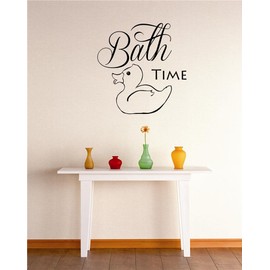 Bathtime Duck Tub Laundry Soap Washer Dryer Clean Shorts Pant Sock Shoes Tooth Paste Grandchildren Surprises Girl Boy Bedroom Wall Decal Sticker - Size: 14 Inch x 20 Inch