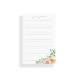 Letter Writing Stationary, Pastel Floral Notepads, Lined or Unlined, Available in 3 Sizes (Small, Medium or Large)