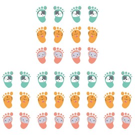 Operitacx 36 Stück kleine Füße, Bodenaufkleber, für Kinder, Tier-Aufkleber, selbstklebend, für Babys, Papier, Kindergarten
