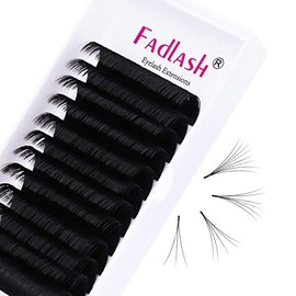 FADLASH Eyelashes Extension 0.03 15-20mm Mixed Tray FADLASH Volume Eyelash Extensions C Curl Self Fanning Lashes Easy Fan Volume Lashes (0.03-C, 15-20mm)