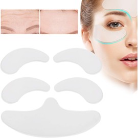5 Piezas de Parches Antiarrugas, Parche Antiarrugas para la Frente, Pegatinas Antiarrugas para Eliminar la Línea de la Frente, Parche de Silicona para Ojos, Suministros Reutilizables