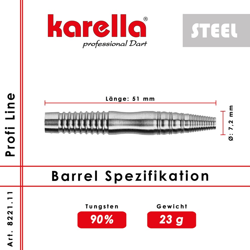 Karella Profi Line PL-11-90% Tungsten Steel Barrel 23 g