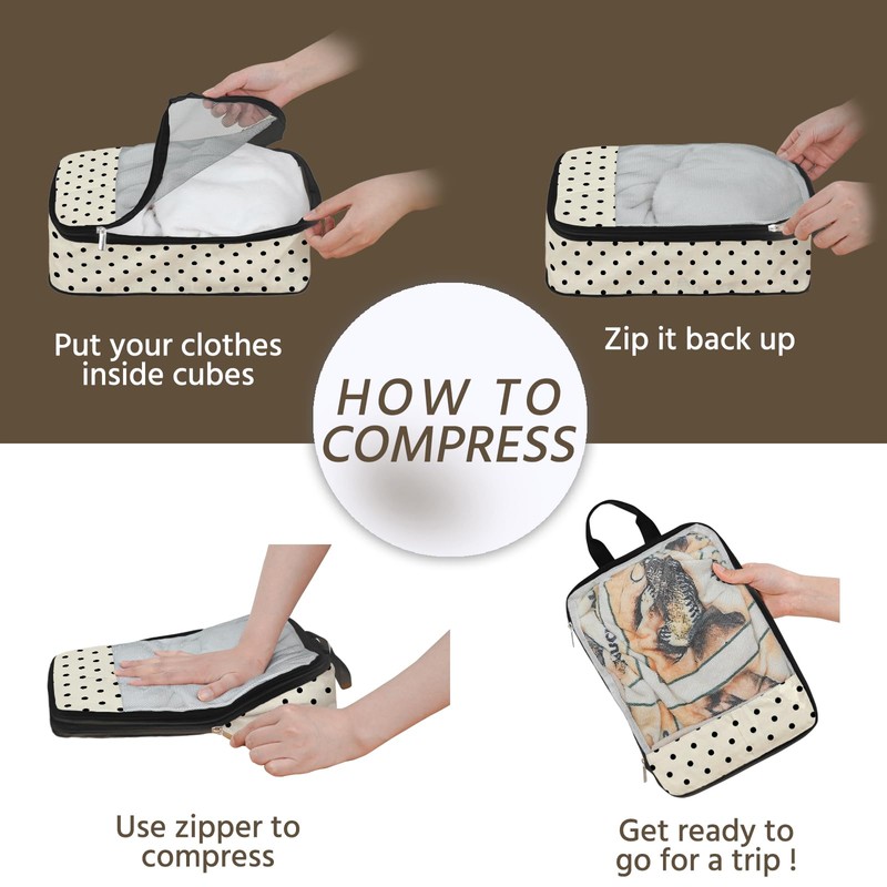7 Pcs Compression Packing Cubes for Travel, Waterproof Suitcase Luggage