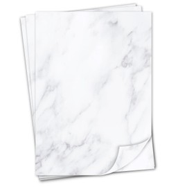 Writing Paper Set Marble Motif I 50 Sheets 90 g/m² DIN A4 I Stylish Writing Paper Versatile White Grey I Birthday Certificate Menu I dv400