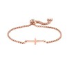 SBI Jewelry Rose Gold Sideway Cross Bracelets for Granddaughter Grandma