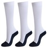 N.S.TRADING Baseball Under Socks, Plain, White, Navy, 3 Pairs Set,