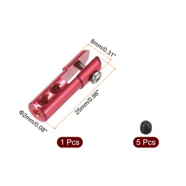 QUARKZMAN 1 Piece Metal Clevis M2 Thread Aluminium Alloy Clevis Servo Horn Pull Rod Chuck Connector with Screws for RC Aeroplane Car Helicopter Model Replacement Parts, Red