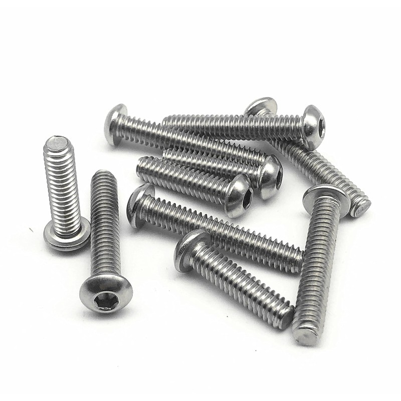 M3x20mm Button Head Hex Socket Cap Screws,Full Thread,304 Stainless Steel