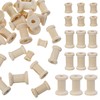 30 PCS Wooden Spools of Crafts, Empty Natural Wood Thread