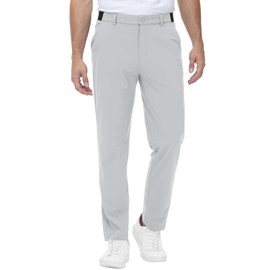 TBMPOY Mens Stretch Golf Pants Lightweight Quick Dry Casual Work Pant with 3 Pockets Light Grey 40