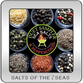 Salts of the 7 Seas The Duet Sampler Tin- Sea Salt + Peppercorn samples