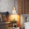 LBSQJ Modern Pendant Lights Cement White Chandelier Wooden Ceiling Lights