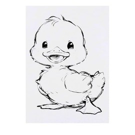'Cute Baby Duck Standing' Temporary Tattoo - Water Resistant, Skin-Safe, Non-Toxic Transfer (TO00084991)
