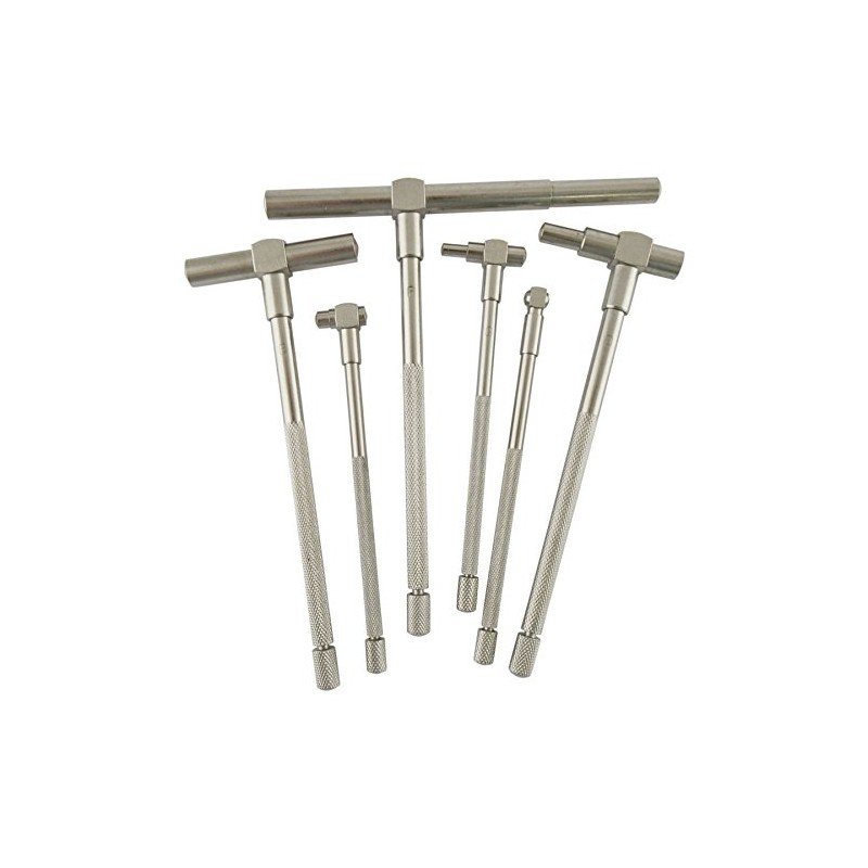 6pc Telescoping Gauge Stainless Steel Depth Bore Hole Cylinder 5/16"