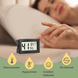 Hydrometer and Indoor Hygrometer Humidity Meter with Digital Thermometer,Large Humidor 3 Pack Hygrometer Mini Digital Greenhouse, Closet, Greenhouses in Fahrenheit (℉) Hermit Arab Accessories