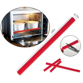 Qishing Oven Rack Shields,2 Pack Silicone Oven Rack Guards,Heat Resistant Oven Rack Shields,14 Inches Oven Rack Edge Cover Liner,Prevent Hand/Arm Against Burns(Red)