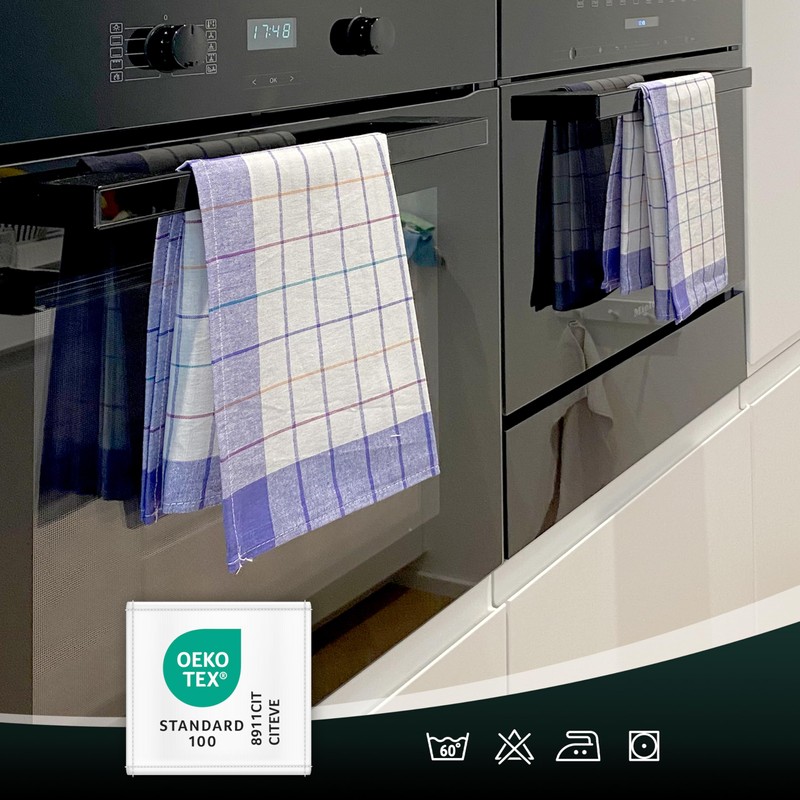 ZOLLNER Set of 10 Cotton Tea Towels in 50 x