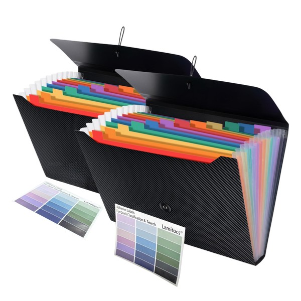 Lamitocs Pack of 2 A4 Document Folders, File Organiser with