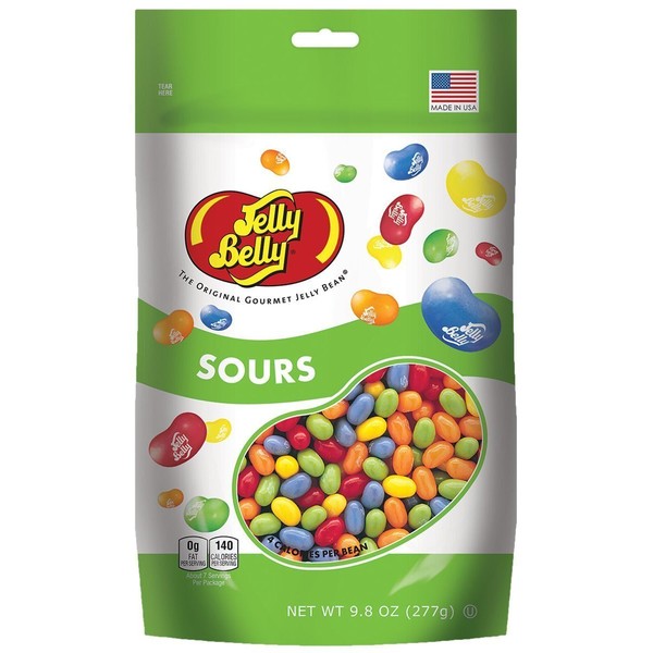 Jelly Belly 5 Sours Flavors Jelly Beans - 9.8 oz Resealable Stand Up Pouch