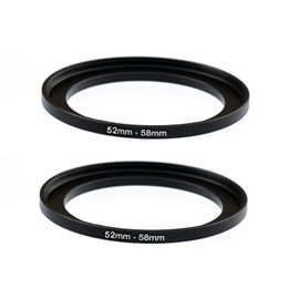 (2-Pcs) 52-58MM Step-Up Ring Adapter, 52mm to 58mm Step Up Filter Ring, 52 mm Male 58 mm Female Stepping Up Ring for DSLR Camera Lens and ND UV CPL Infrared Filters