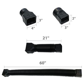 CLKE Rain Gutter Downspout Extension, Flexible Down Spout Extender, Drain Pipe Downspout Extender, Retractable Rainwater Drainage Pipe 21 to 60 Inch