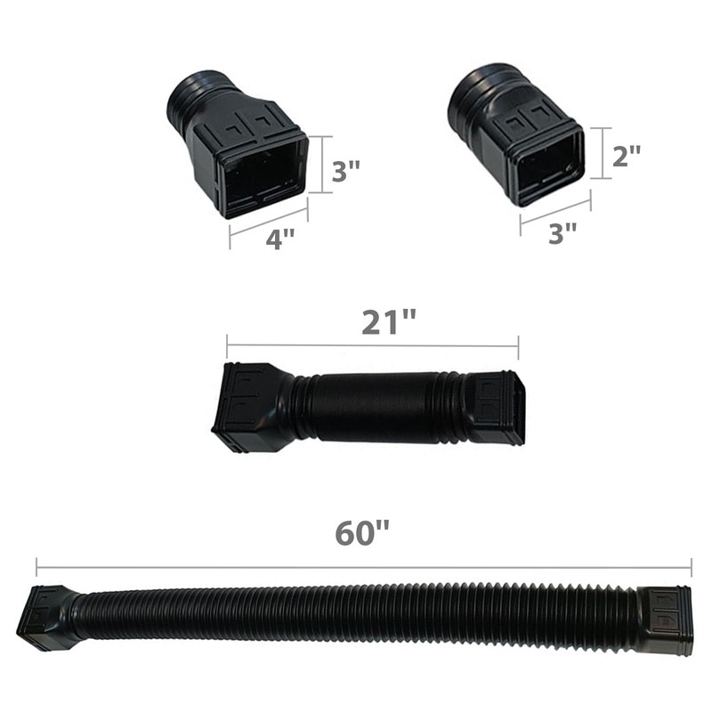 CLKE Rain Gutter Downspout Extension, Flexible Down Spout Extender, Drain