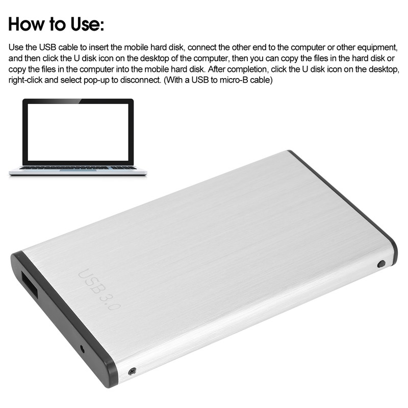 Mobile Hard Drive Silver USB3.0 Computer Mechanical Accessories YD0018 2.5in