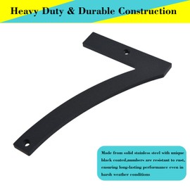 BetLight House Numbers for Outside- 6 Inch Screw in Stainless Steel Mailbox Numbers-Rustproof/Easy-to-install/Anti-fade/Black/Number 7