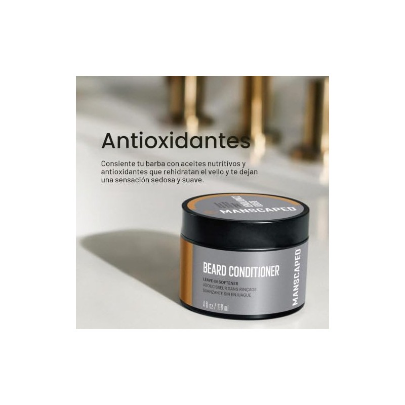 MANSCAPED Acondicionador Ultrapremium para Barba, Suavizante Sin Enjuague Con Aceites
