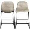 Rfiver Pu Faux Leather Bar Stools Set of 2, Industrial