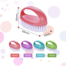 4 Piece Nail Brushes, Handle Cleaning Brush, Cleaning Scrubber, Multifunctional Household Brush, Nail Dust Brush, Cleaning Tools