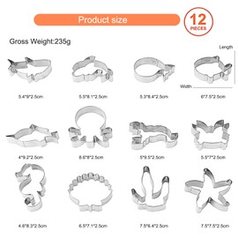 Elegauit Large Fish Shape Cookie Cutter Set Stainless Steel Baking Mold Cookie Cutters Height 4-8.6cm Wide, 6.4-9.5cm Proportion Size, DIY Kitchen Tool Sets