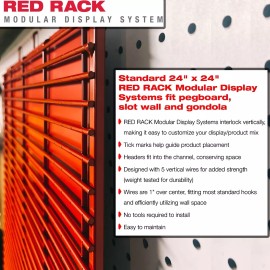 Milwaukee Modular System | 2x2 Rack Panel | Display Grid With Backing | Red