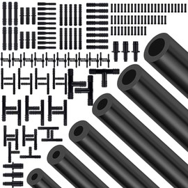 Silicone Vacuum Hose Kit, 5Ft 6PCS Vacuum Hose Automotive & 113PCS Vacuum Line Connectors, Multipurpose Vacuum Tubing for Variety Car Piping System, Max 130PSI, Automotive Replacement Vacuum Line Kit