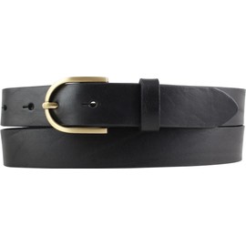 BELTINGER Women's Belt Made of Full Cowhide Leather with Gold Belt Buckle 3 cm Leather Belt for Women 30 mm Chino Belt, Black, Gold