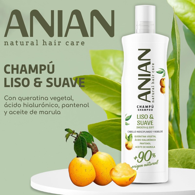 Anian Liso & Suave Champú Queratina Vegetal 400 ml Mujer