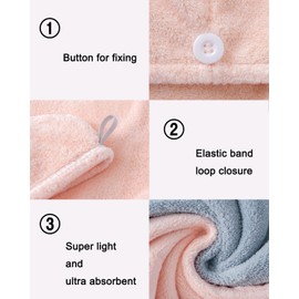 Lumimi 6 Piece Hair Drying Turban Set Absorbent Super Soft Lightweight Practical Holiday Shower Sauna Pink Grey Light Pink Light Blue Dark Grey White