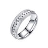 HIJONES Jewellery Womens Stainless Steel Single Row Diamond Ring Size