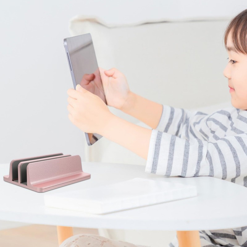 LALAFINA Vertical Laptop Stand Double Slot Base Laptop Holder Sleek