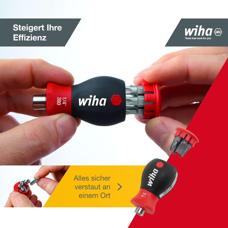 Wiha 33741 Magazine Bit-Holder Stubby Magnetic 1/4"