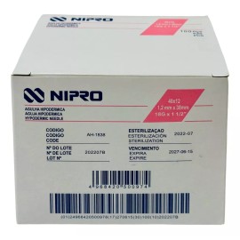 Nipro Aguja Hipodermica 18g X 1 1/2 Nipro Caja/100 Capacidad En Volumen 5 Ml