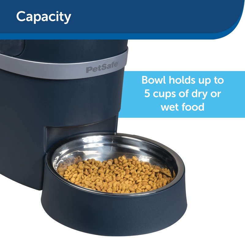 PetSafe Stainless Steel Dog and Cat Bowl, Grey, 5 Cup