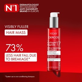 Vichy Dercos Collagen 17 Tratamiento Capilar Pre-Shampoo Reparación Profunda y Anti-caída por Quiebre con Péptidos Pro-Colágeno para un Cabello Visiblemente más Fuerte, Saludable y Denso, 150 ml