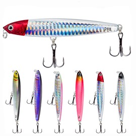 TUXIBIN 6 Stück Angelköder, Kunstköder, angelzubehör Set, 24Gramm angelköder, Kunstköder Wobbler Hecht, Spinner Angeln,Süßwasser Salzwasser Angelset für Hecht, Zander, Barsch, Forelle 6-4