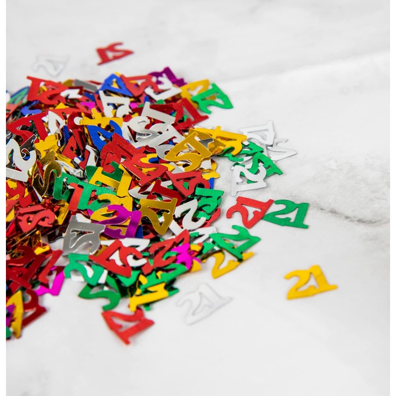 14g Multicolour 21st Birthday Confetti Foil Metallic Glitz Table Scatter
