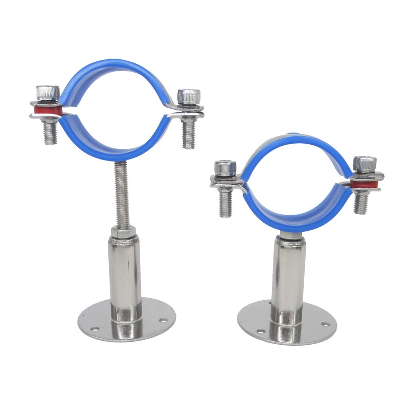 Stainless Steel Height-Adjustable Pipe Clamp - Wall/Ceiling Mounting for 60
