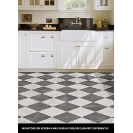 FloorPops x Chris Loves Julia 12-in by 12-in Bonneville Grey & White Marble Peel & Stick Floor Tiles, FP4421