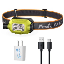 Lumintrail Fenix WH23R Headlamp Rechargeable Headlamp, 600 Lumens LED Headlamp, Dual LED Fenix Headlamp, Running Headlamp, IP66 Water Resistance, with a Wall Plug