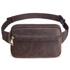 S-ZONE Fanny Packs for Women Genuine Leather RFID Blocking Crossbody Bags Purses Sling Waist Chest Bag Gifts Travel Running Adjustable Strap Men