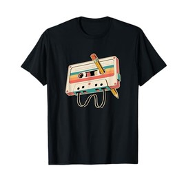 Retro Cassette Tape with Pencil 80s 90s Music Vintage Party T-Shirt